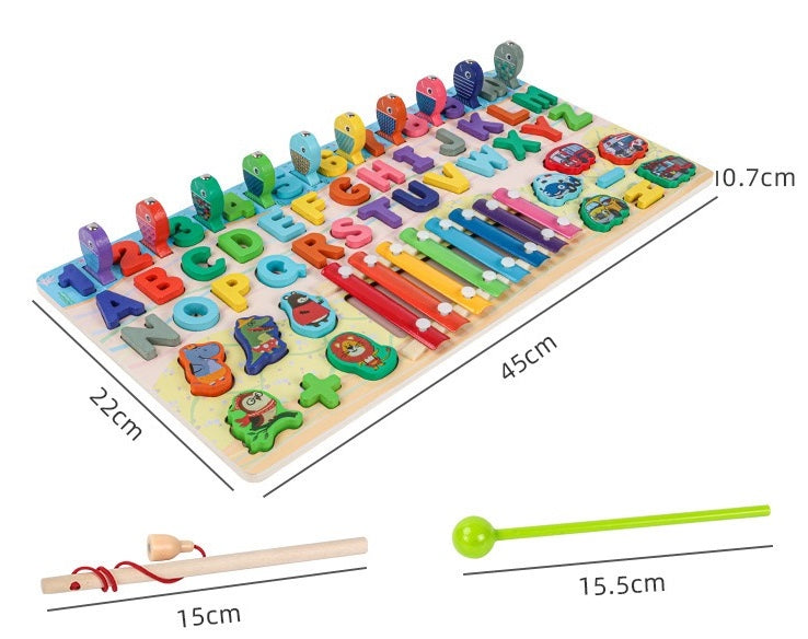 2-in-1 Montessori Toy
Preschool Educational Toy
Toddlers (Ages focus)
Kids Ages 1 2 3 4 5 (Specific age targeting)
STEM Learning
Fine Motor Skills
Cognitive Development
Shape Sorting
Color Recognition
Wooden Toy / High-Quality Wood
Magnetic Fishing Game
Perfect Gift
Activity Toy