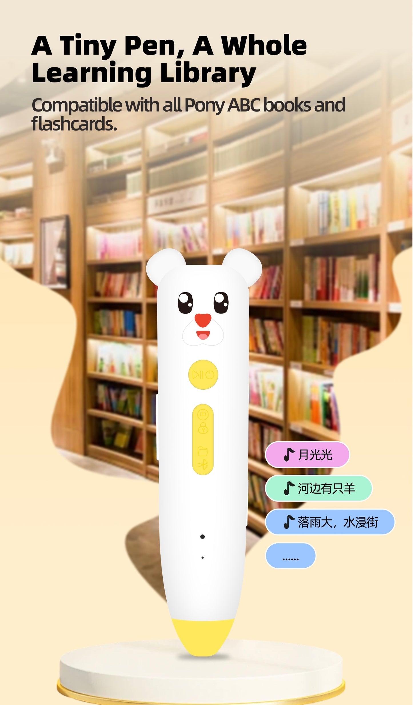 PONY ABC Bilingual Talking Pen — Learn Cantonese, Mandarin & English in a Fun, Interactive Way!