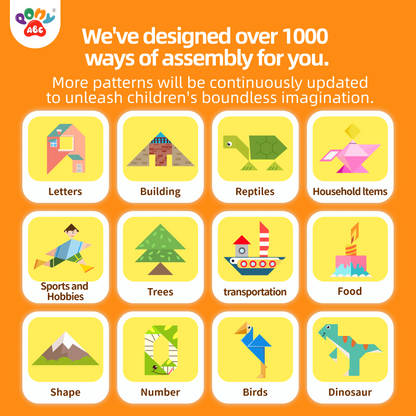 Growth Spurt Kids AR Tangram Puzzle Set | Educational Geometry Toy for Children | STEM Best Christmas Gift