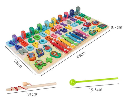 2-in-1 Montessori Toy

Preschool Educational Toy

Toddlers (Ages focus)

Kids Ages 1 2 3 4 5 (Specific age targeting)

STEM Learning

Fine Motor Skills

Cognitive Development

Shape Sorting

Color Recognition

Wooden Toy / High-Quality Wood

Magnetic Fishing Game

Perfect Gift

Activity Toy